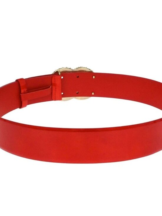 Chanel Belt Red Patent Leather Rhinestone main image 12
